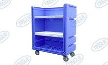 90P, ROYAL BLUE, CASTER “B” (2 SWIVEL, 2 FIXED CASTERS), POLY SHELVES, HAND HOLES, DRAIN HOLES